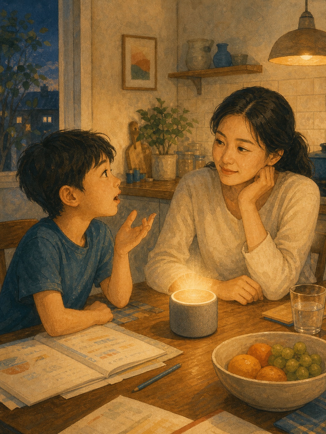 Main Feature Hero — a child speaking to an AI assistant